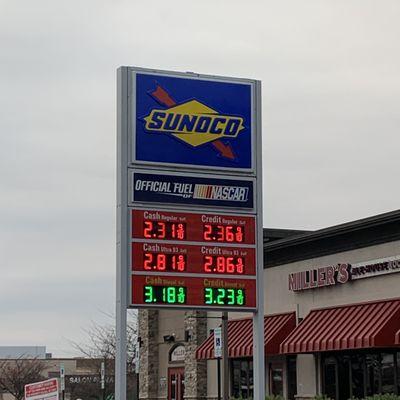 Regular fuel $2.36/gal for credit price