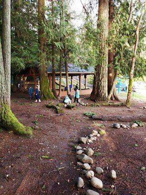 Covered sandbox playground.