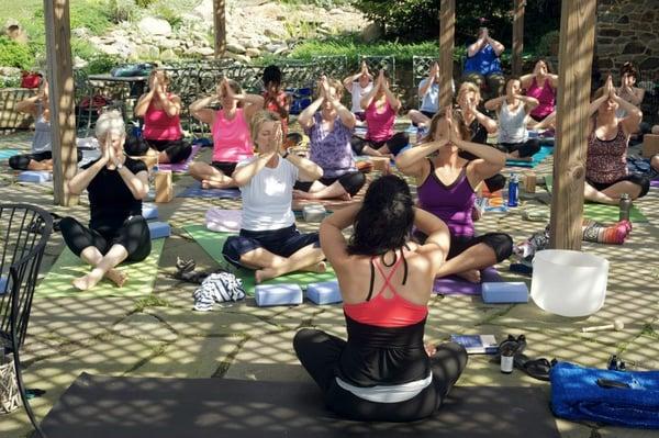 Yoga on the Wine Trail at Hillsborough Vineyards in Purcellville Virginia - Loudoun Wine Trail.