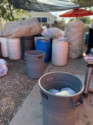 Area is clean and organized for a recycling center.