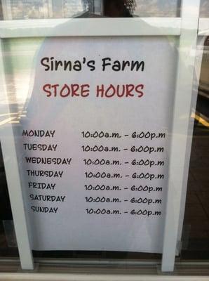 Store hours