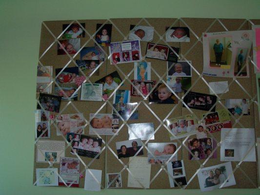 Baby pictures on the wall. Infertility women's dream become true!