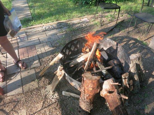 Fire at which smores were made and consumed