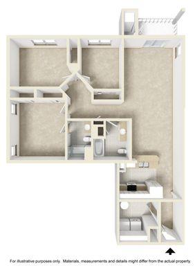 3 Bedroom floor plan A 1429 Sq. Ft.