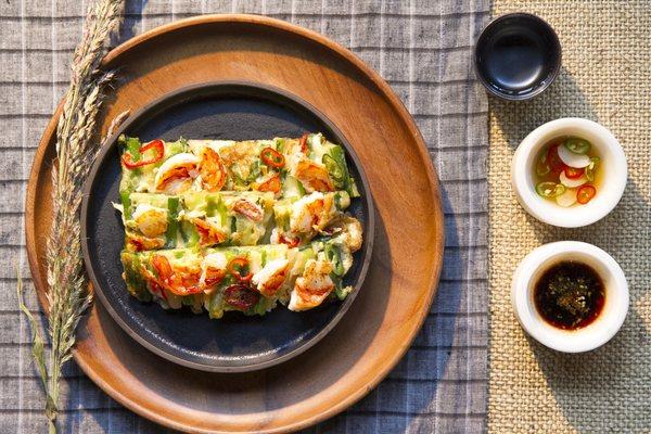 Tiger Shrimp Pajeon--Korean seafood pancake