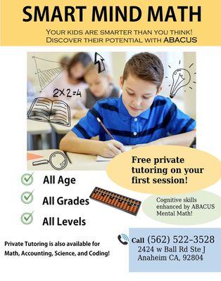 All ages after school Math Tutoring. New Business and best prices in the Market