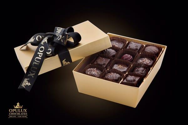 Gourmet Chocolates. Gluten Free. 100% Satisfaction Guarantee. 24 pieces in an Elegant Gift Box.