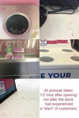 Various unsettling examples of uncleanliness on my visit 2017-06-26.  But typical of my visits for last several weeks.