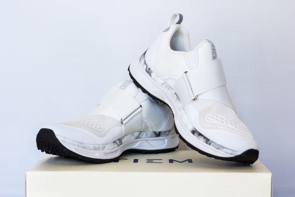 We have cycling shoes available to rent and for purchase in studio