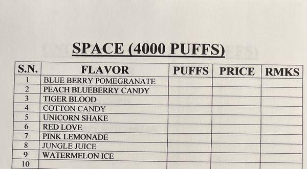 Space 4000 puffs !!!