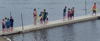 Outdoor swimming up at Boy Scout camp.