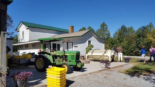 Rear of tasting room/outside seating area.