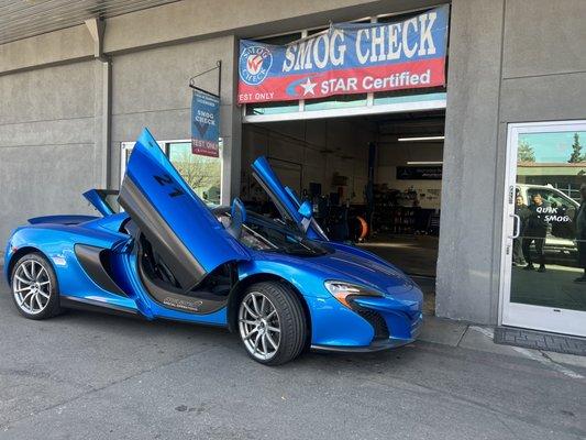 Mclaren 650s beautiful car just smogged. Another happy exotic car customer.