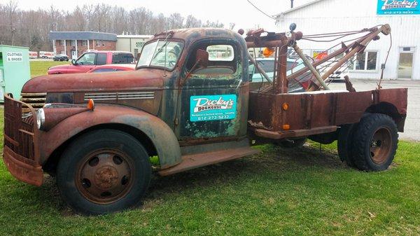 "Mater" is our old tow truck that marks our location out front!