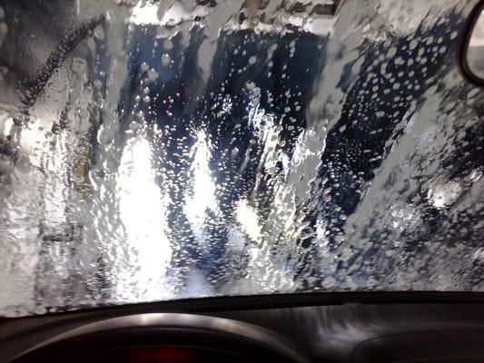 Looking through my windshield getting my car getting washed..lol :)