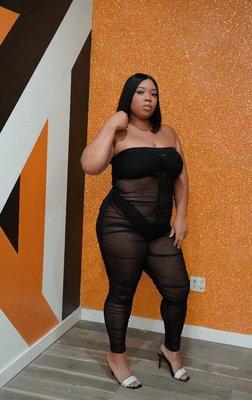 Plus size tube one piece in all black