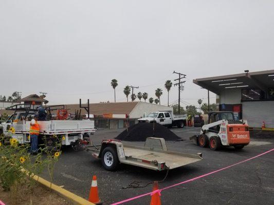 Equipment used for an ADA parking stall.