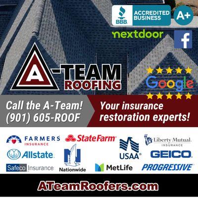 Call the A-Team for a free roof inspection today! Your roof may qualify for replacement through insurance!