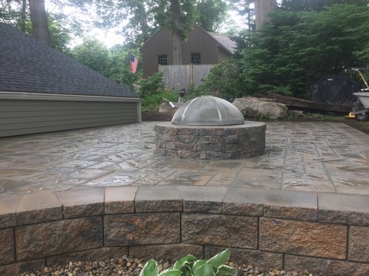 Hard scapes, patio, fire pit, steps