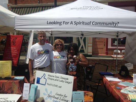 Our booth and a few staffers at the June 2015 Yellow Springs Street Fair.  Always a great time!