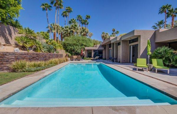 Stan Sackley designed Abrigo Road listing in Vista Las Palmas - Pool with spa, waterfall and Fire-pit