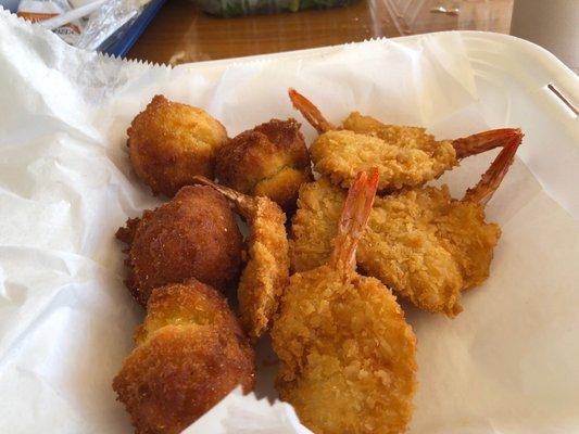 Shrimp and hush puppies.  Perfect