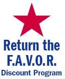 We proudly support our vets and active military members. Significant discount applied as part of Ulster County's Return A F.A.V.O.R program