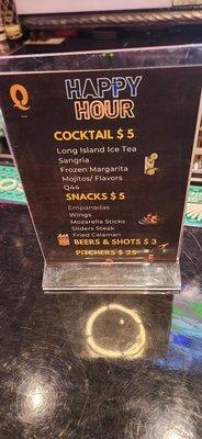 Happy hour menu!