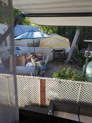 I was impressed by the yellow "laundry tent" which seemed to house a couple of washer and dryers.