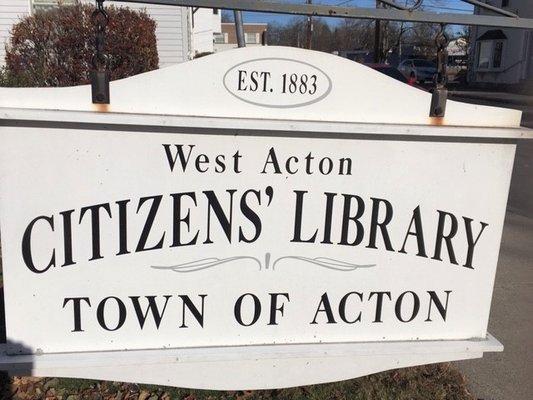 Welcome to West Acton Citizens' Library, Acton MA oldest public library!