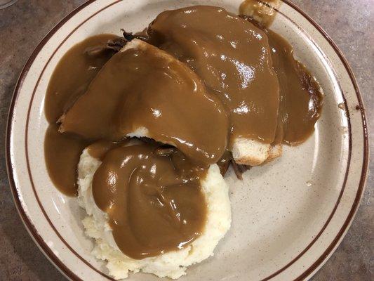 Hot Beef Sandwich and Mashed Potatoes! This mess is the Best