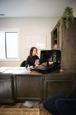 Erica works on the administrative side of our real estate office, making sure everything behind the scenes is running smoothly!