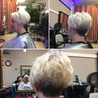 Precision haircut and color.