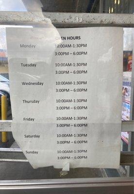 New business hours