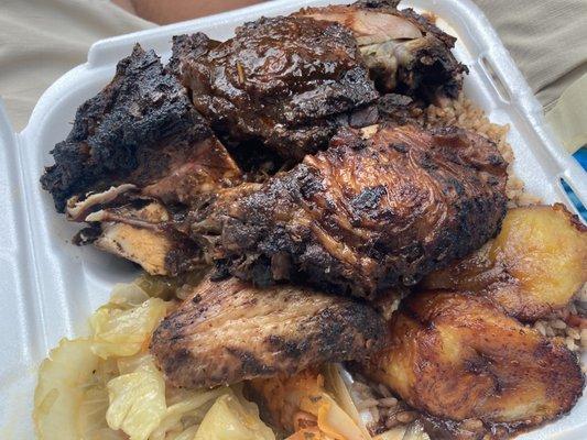 Jerk chicken plate.