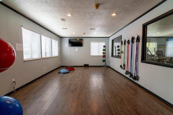 Yoga and aerobics room at Forest Pointe Apartments in Grand Rapids, MI