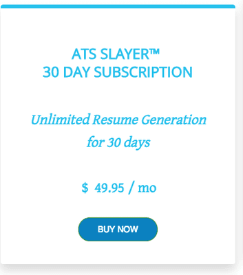 Get unlimited resume generation for 1 month.  This includes all features including JobPrepper(r).