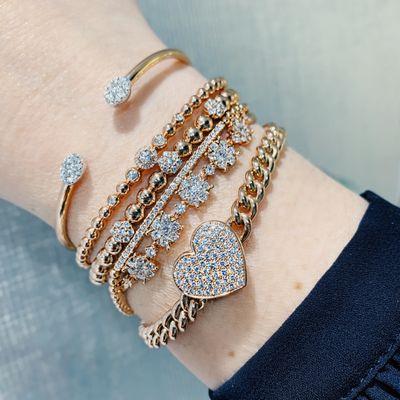 Rose gold bracelet selection