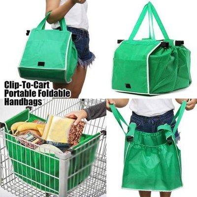 Clip-To-Cart Foldable Shopping Handbags