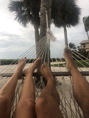 Enjoying the hammock at the Sanibel Beach Resort