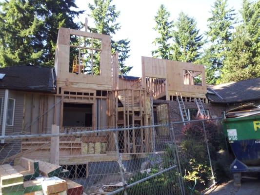 Second floor addition to a one story home.