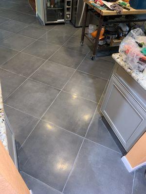 New tile floor throughout home!