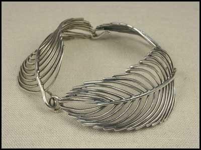 sterling silver feather bracelet by J Harris Casey