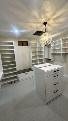 Master Closet - bench, shoe storage and cubby