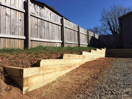 Timber retaining wall!