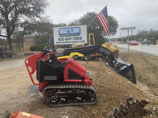 We also have walk behind loaders to help fit into tight spots or to move small amounts of dirt!