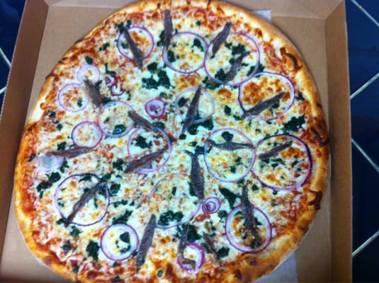 Anchovies,onion,spinach