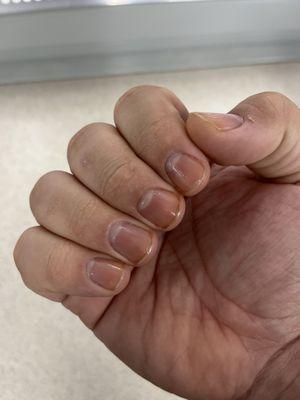 My nails after going and getting a manicure.