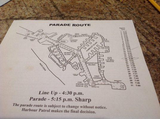 2016 boat parade route and times