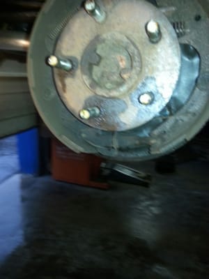 These pictures show some of the rust and poor conditions of the brakes.